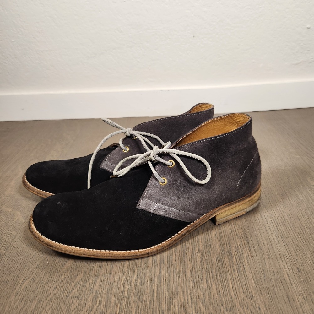 AllSaints Jacks Place Suede Chukka Desert Boots Mens EU 41 Two-Tone Black Grey 8